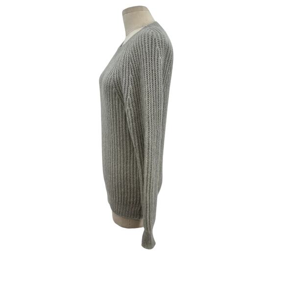 Vicolo Crewneck Sweater Balloon Sleeve Knit Mohair Acrylic Grey One Size - Picture 6 of 9